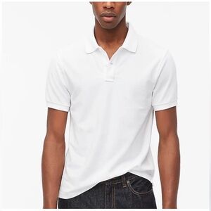 J Crew Shirt L Flex Piqué Polo White